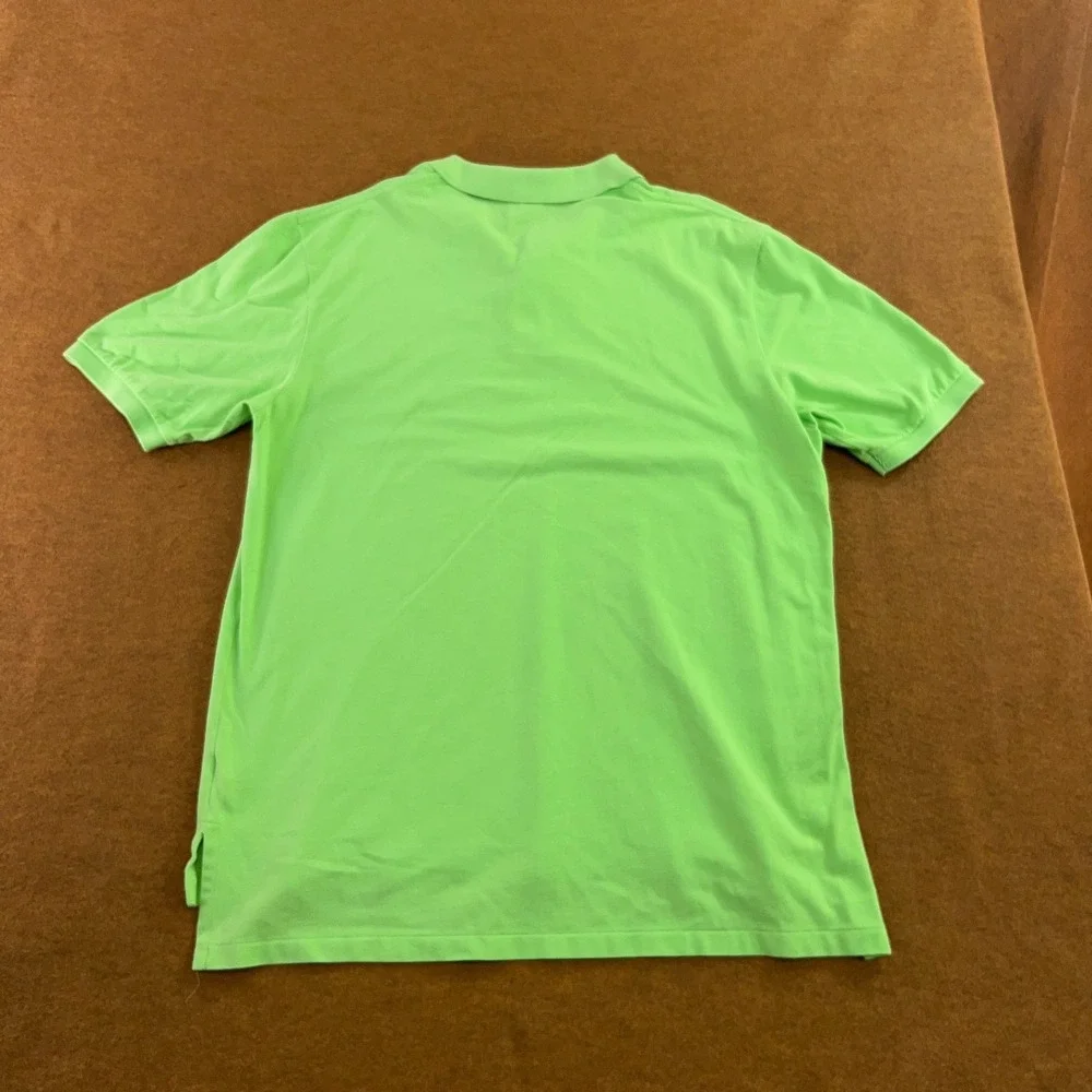 Polo By Ralph Lauren Mens X-Large Tall Green Cotton Logo Hi Low Hem Polo Shirt